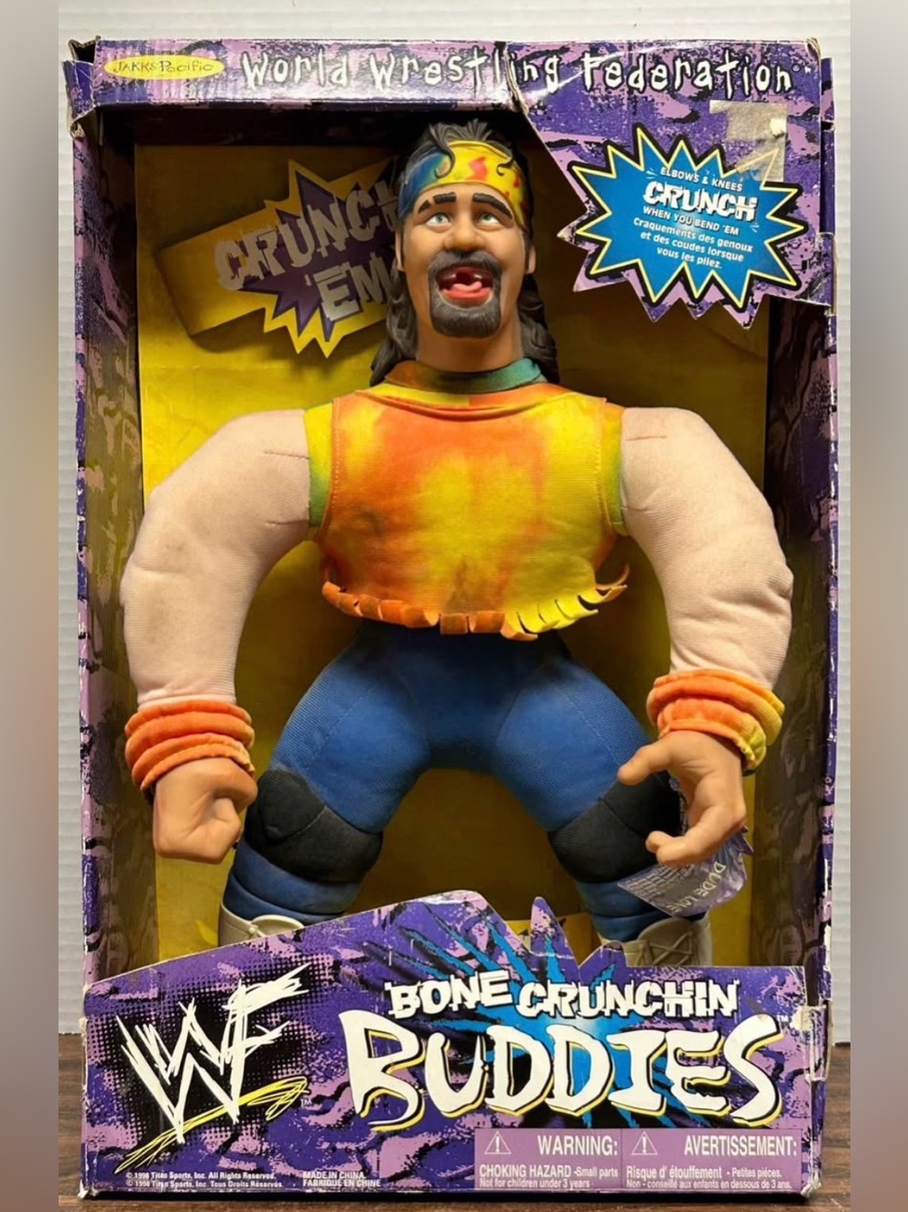 Vintage WWF Bone Crunchin' Buddies Dude Love Action Figure